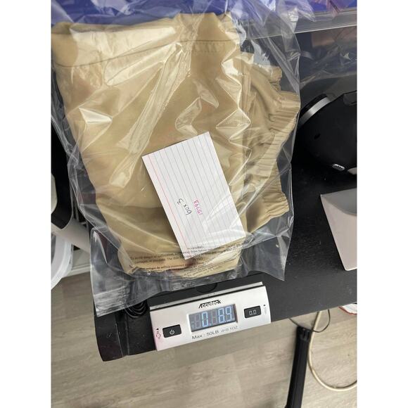 Kim Rogers khaki cropped capri gauchos pants women's petite 14 light weight - Picture 14 of 14